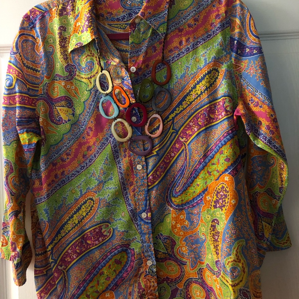 Ralph Lauren Multicolor Paisley Shirt size Large - Picture 7 of 8